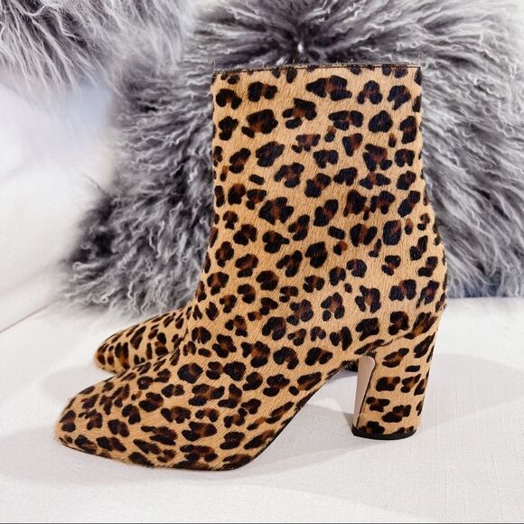 Jimmy Choo Mirren Square-Toe Leopard-Print Leather Ankle Boots 38 - Picture 4 of 7